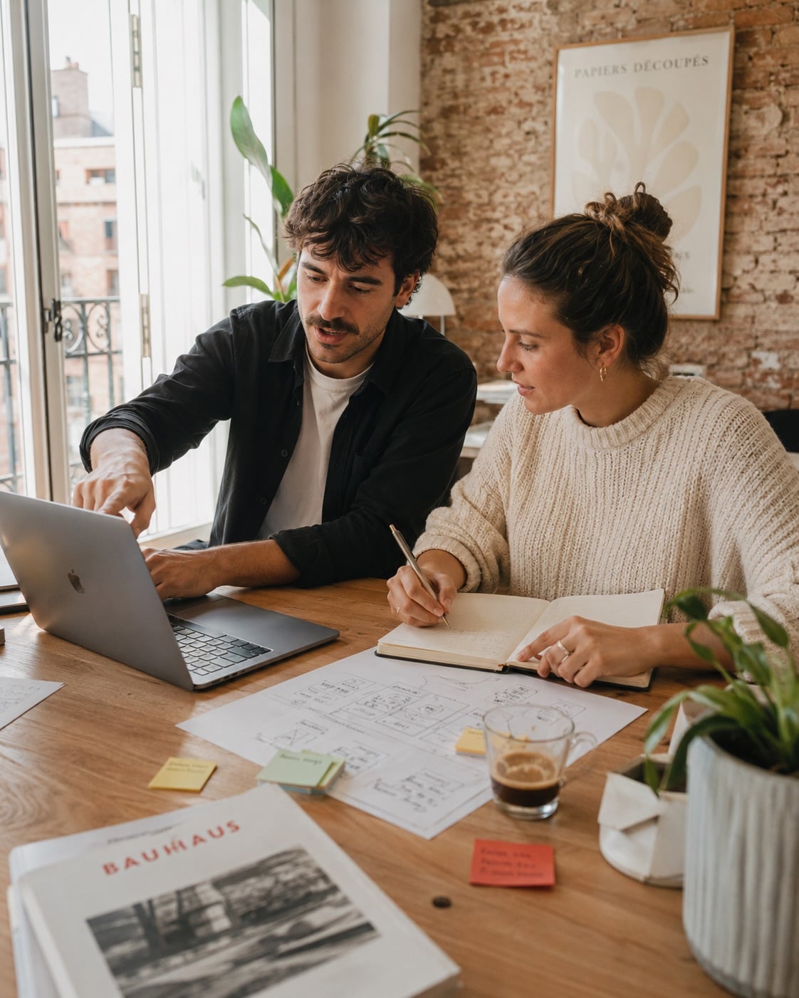 Founders at work in a Barcelona studio — building an AI startup