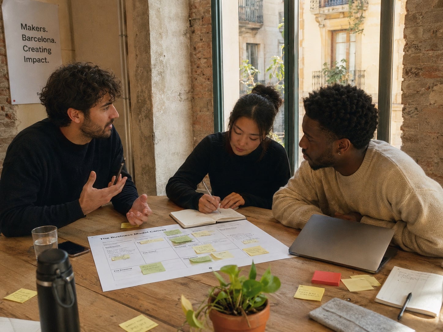 Founders in conversation at a GBSB Global workshop table